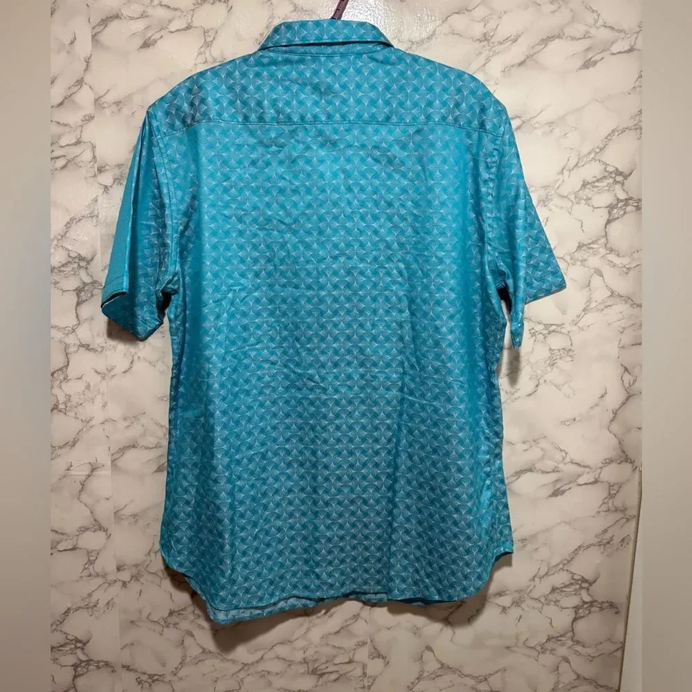 NEW Robert Graham Turquoise Patterned Men's Shirt Size 2XL